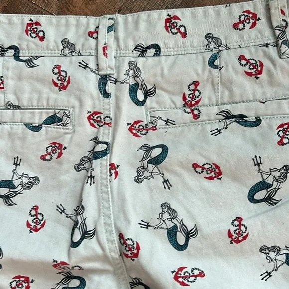 Hawkings McGill cut-off topless mermaid print Men’s chino shorts Size 30 - Picture 5 of 8